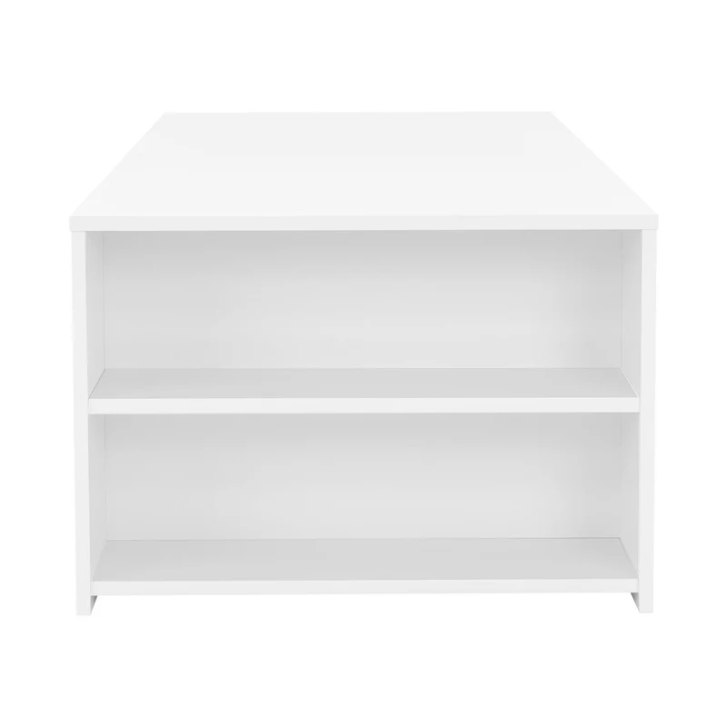 Couchtisch mit zwei Fächern 100x60x42 cm Weiß ML-Design
