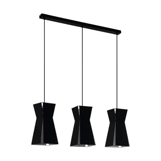 B-Ware EGLO Hängeleuchte Hängeleuchte Lampe Leuchte Valecrosia schwarz dreiflammig