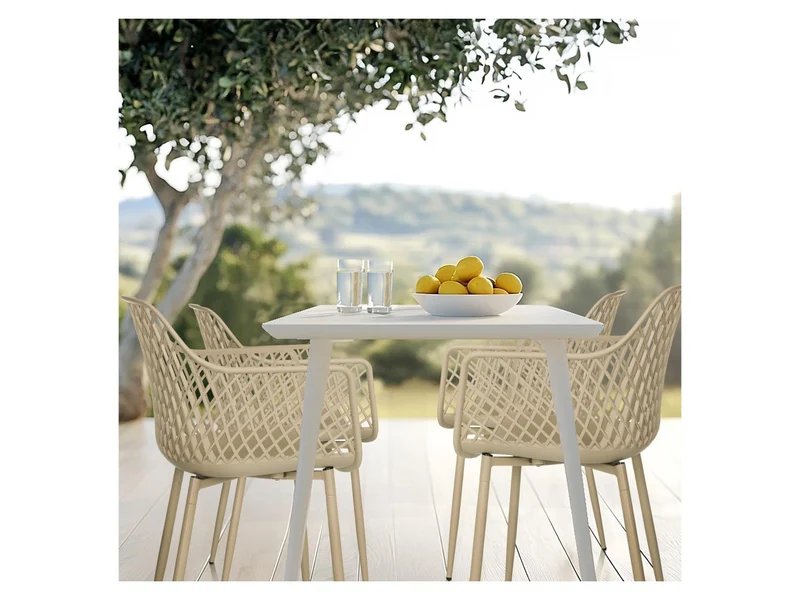 B-Ware hjh LIVING Stuhl Gartenstuhl BEGIO L Outdoorstuhl Kunststoff Beige SIEHE TEXT