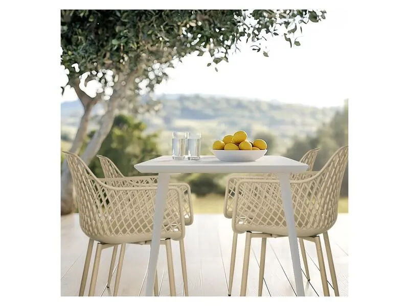 B-Ware hjh LIVING Stuhl Gartenstuhl BEGIO L Outdoorstuhl Kunststoff Beige SIEHE TEXT