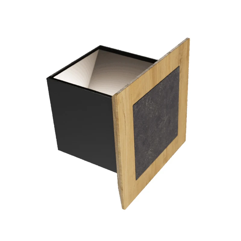 B-Ware Elobra Wandleuchte Wandleuchter LED Holz Granit Eiche Grau Dimmer 4000 K 15 cm