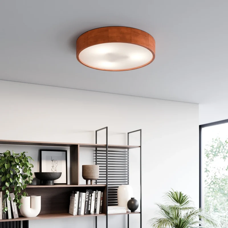 B-Ware Envostar Deckenleuchte Lampe Kerio Holz Glas Kiefer Rustikal Ø 47 cm E27 LED