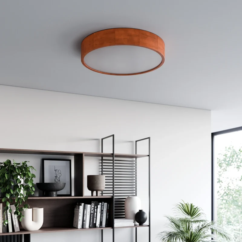 B-Ware Envostar Deckenleuchte Lampe Kerio Holz Glas Kiefer Rustikal Ø 47 cm E27 LED