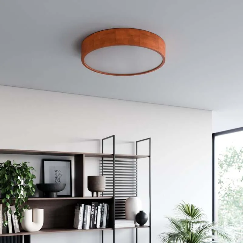 B-Ware Envostar Deckenleuchte Lampe Kerio Holz Glas Kiefer Rustikal Ø 47 cm E27 LED
