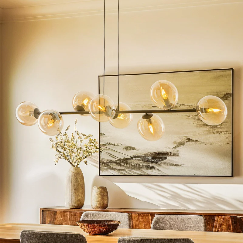 B-Ware EMIBIG LIGHTING Hängeleuchte Pendelleuchte E14 Deckenleuchte schwarz amber LED