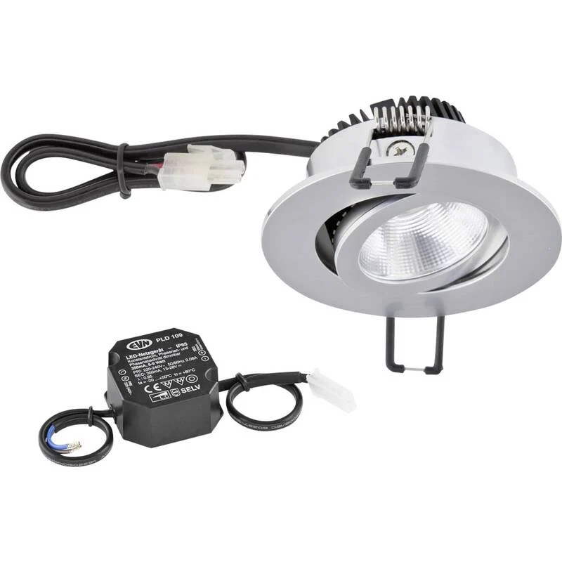 B-Ware EVN Einbauleuchte Deckenspot LED warmweiß Chrom fest verbaut Leuchte Möbelb15