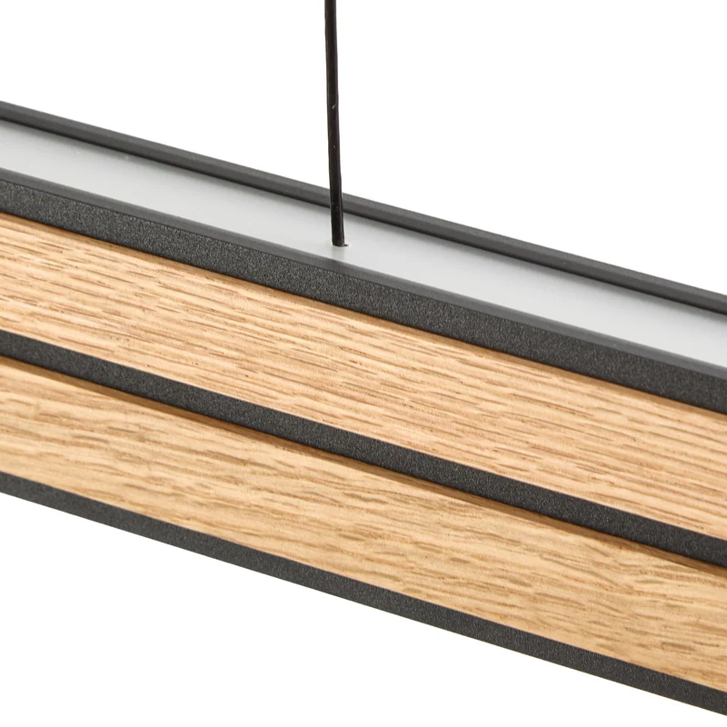 B-Ware Quitani Pendelleuchte Hängelampe LED Eiche Schwarz dimmbar Esszimmer Beleuchtung