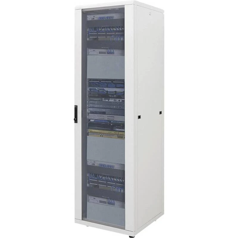 B-Ware Intellinet Netzwerkschrank Rack Serverschrank Lichtgrau 42HE Montiert 19 Zoll