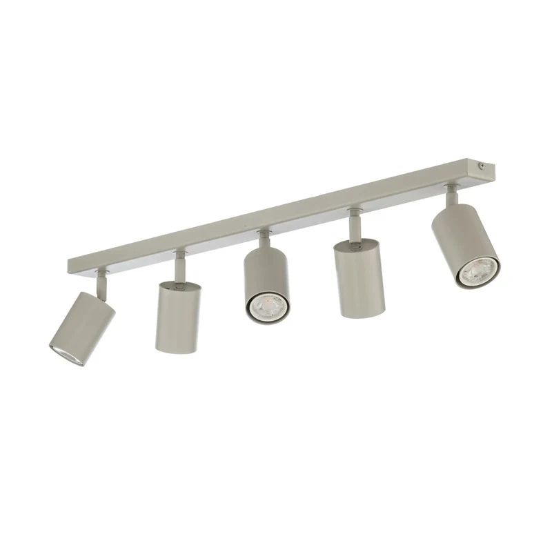 B-Ware Deckenstrahler Zoom Deckenleuchte Strahler grau beige Stahl 5-flg Lampe GU10927