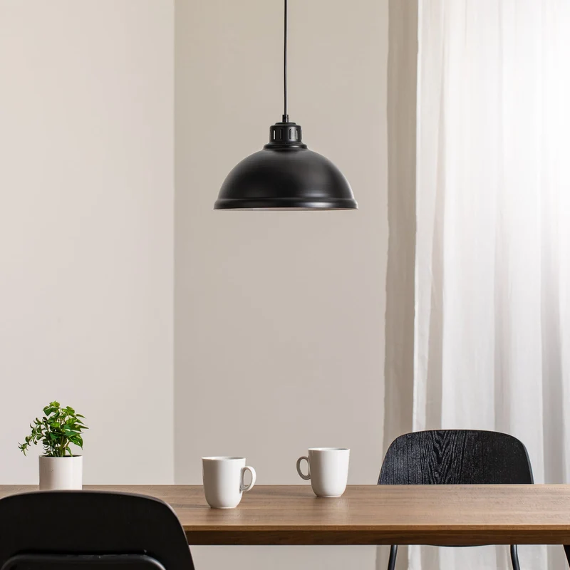 B-Ware Hängeleuchte Pendelleuchte Sven Big Schwarz Stahl E27 Lampe Leuchte Esszimmer