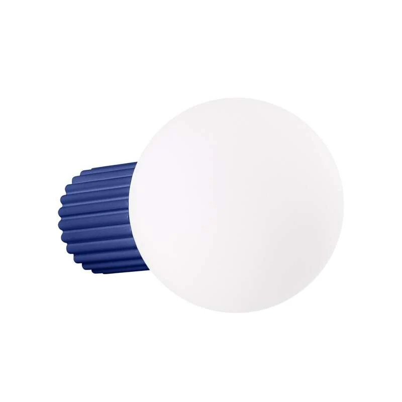 B-Ware SOLLUX LIGHTING Wandleuchte Wandlampe ORBI Glas Aluminium marineblau weiß