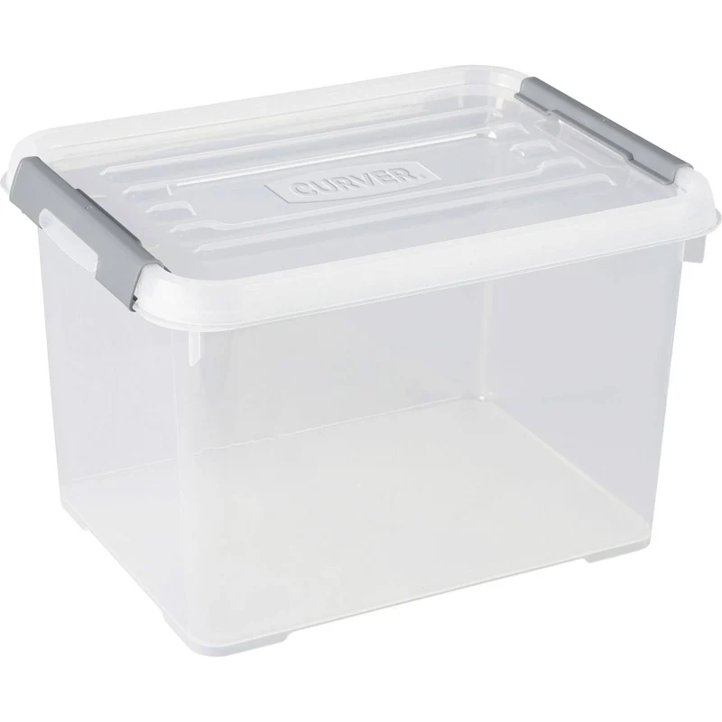 2x B-Ware Curver HANDY+ Box Aufbewahrungsbehälter Kunststoffbox 20L transparent 2 STÜCK