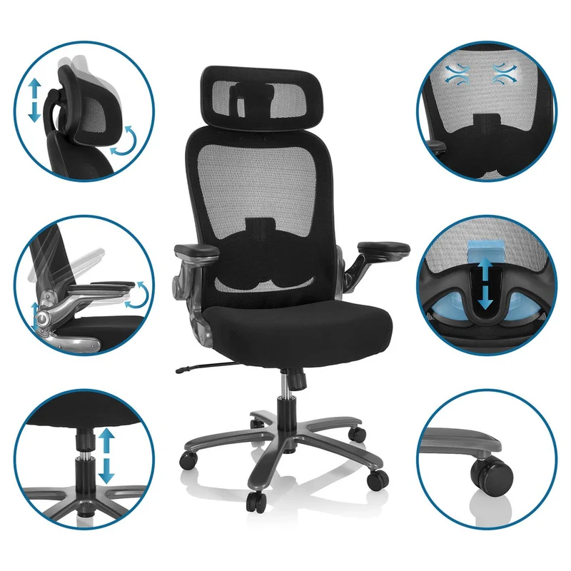 B-Ware hjh OFFICE Schwerlaststuhl Bürostuhl INSTRUCTOR T PRO Titan XXL Stoff SIEHE TEXT