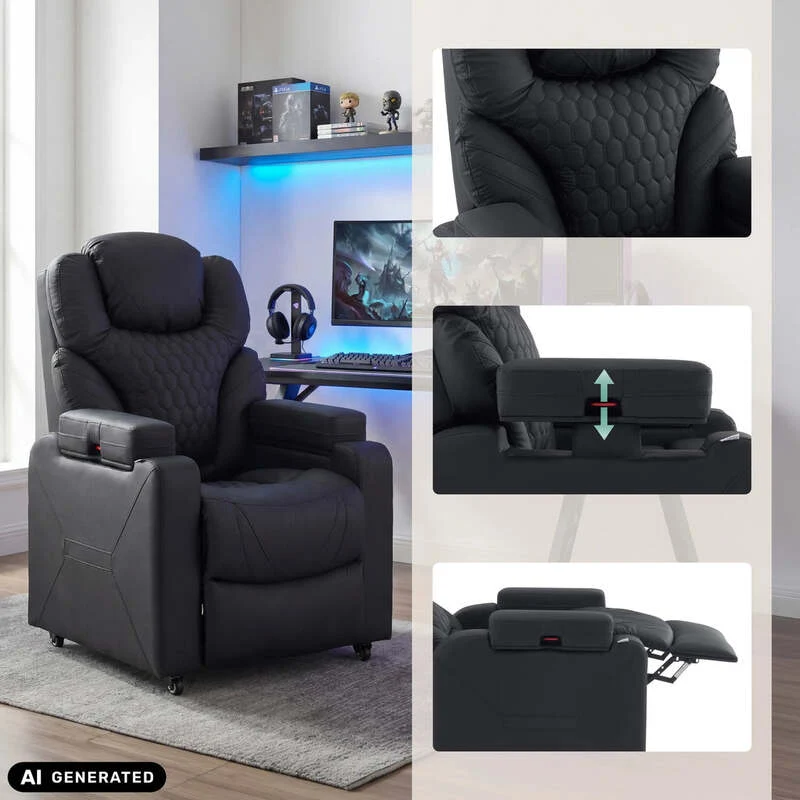 B-Ware hjh OFFICE Loungesessel Sessel Game Sport RX Kunstleder Armlehnen Schwarz