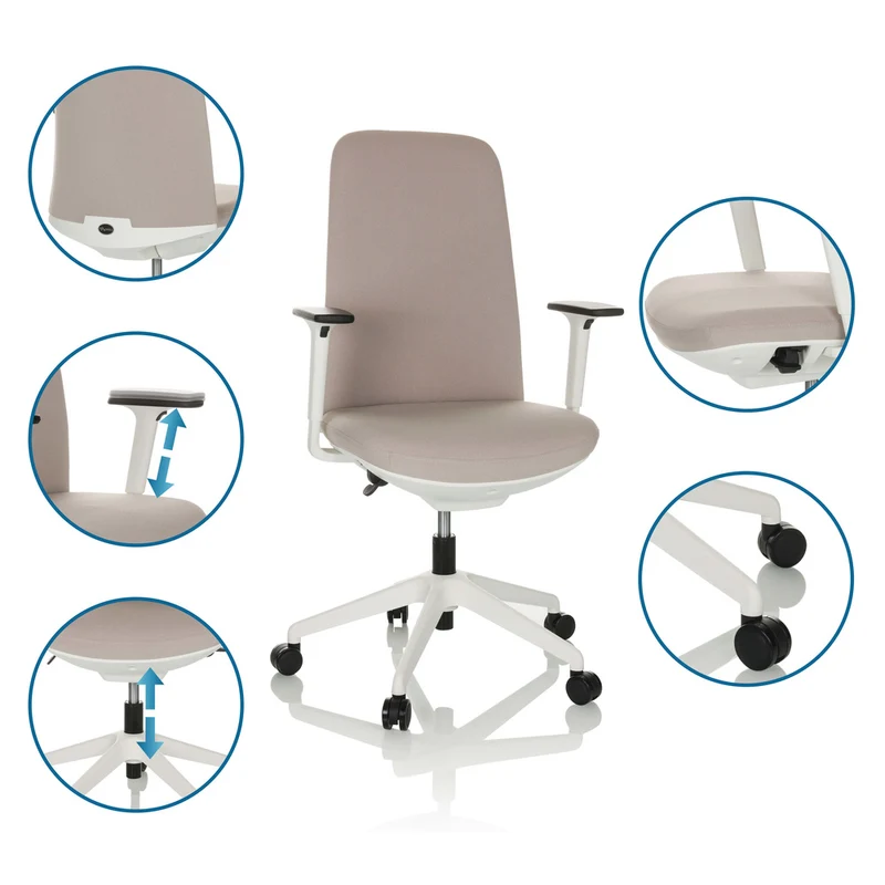 B-Ware hjh OFFICE NESTORA Bürostuhl Drehstuhl Stuhl Beige Armlehnen SIEHE TEXT/FOTO