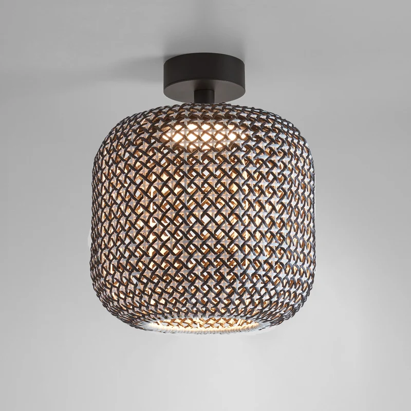 B-Ware bover Deckenleuchte Außenlampe LED Nans Flechtgewebe Braun Outdoorleuchte