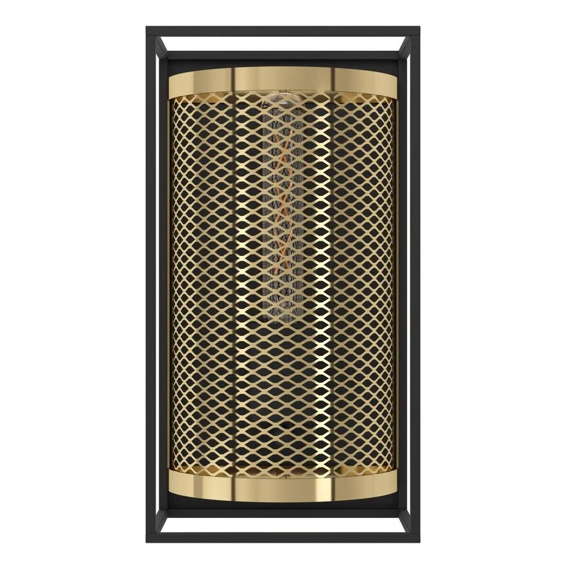 B-Ware Eglo Wandleuchte Nohales Höhe 32 cm schwarz messingfarben Wandlampe Lampe Spot