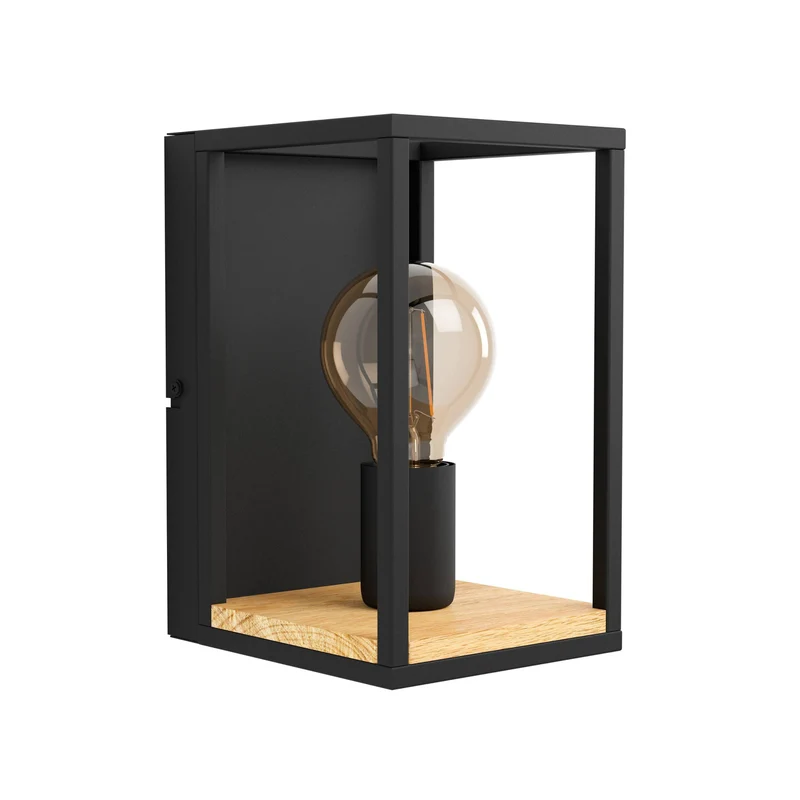 B-Ware Eglo Wandleuchte Libertad Breite 14 cm schwarz holz Stahl Wandlampe Lampe S683
