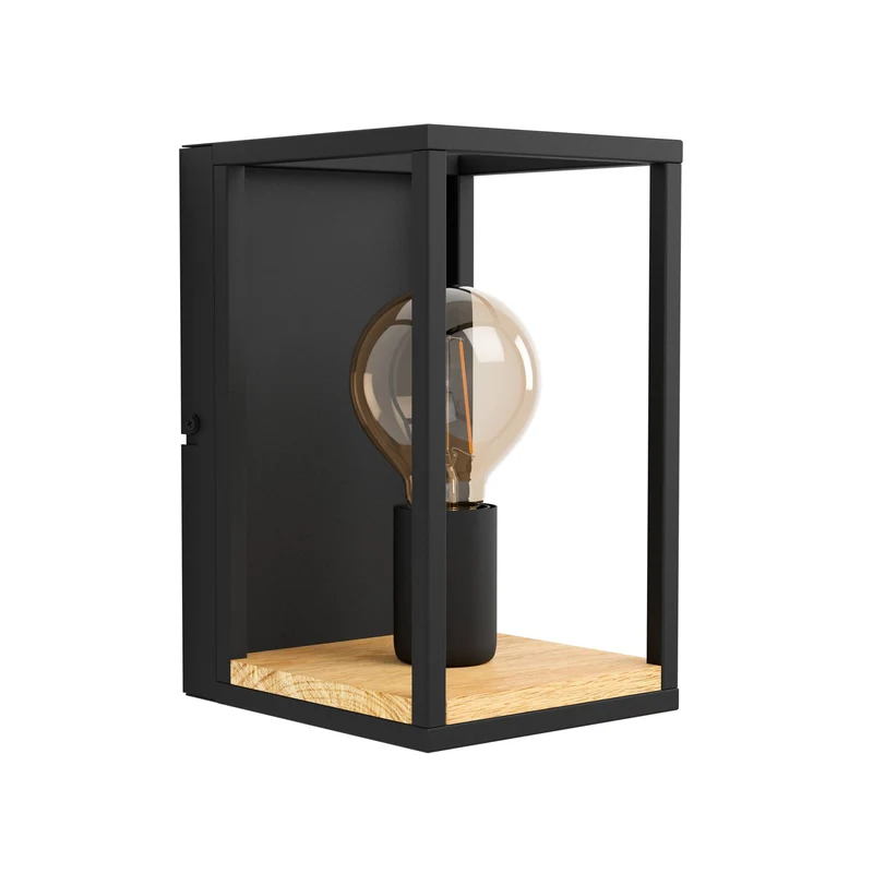 B-Ware Eglo Wandleuchte Libertad Breite 14 cm schwarz holz Stahl Wandlampe Lampe S683