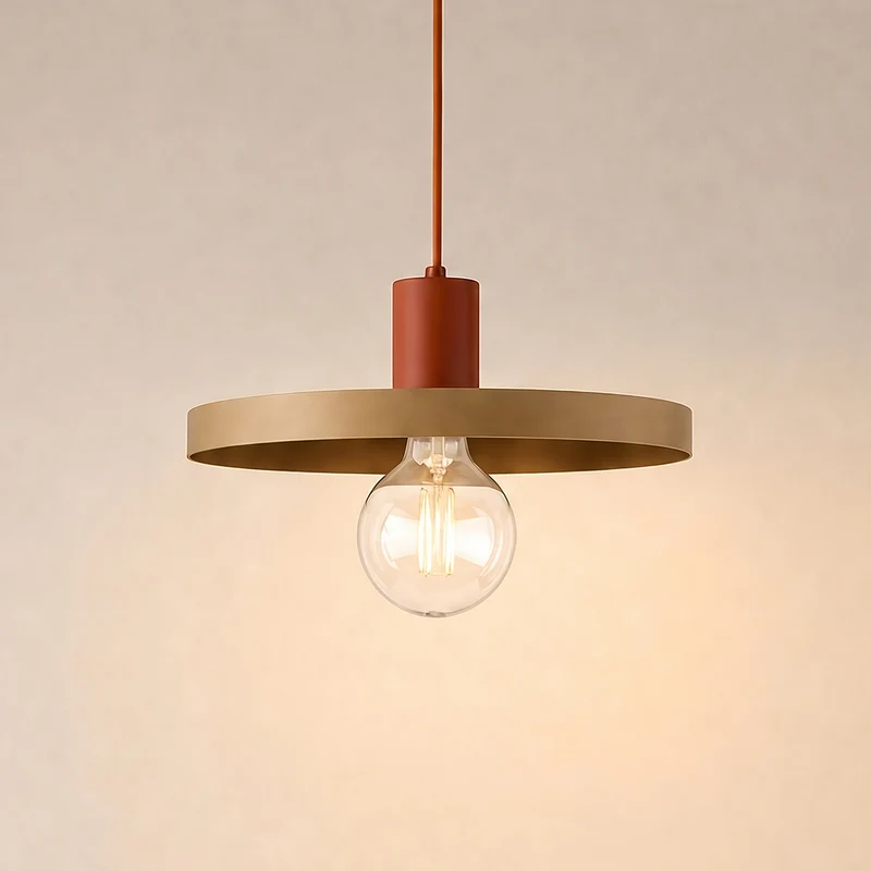 B-Ware Sila Pendelleuchte Hängelampe Lampe Metall Sand Rot E27 30 cm530