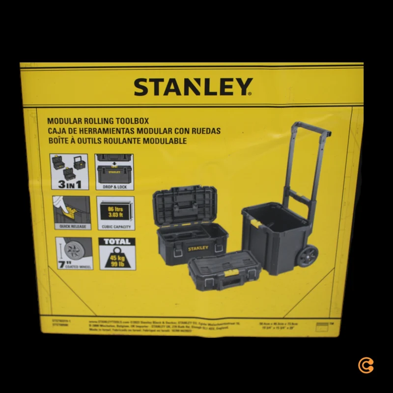 B-Ware Stanley Quiklink Rolling Workshop Werkzeugkoffer Aufbewahrungssystem 3teilig 771