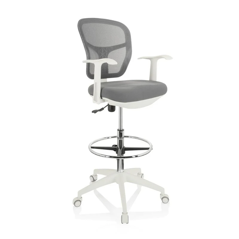 B-Ware hjh OFFICE Arbeitsstuhl Counterstuhl TOP WORK 108 W Netzstoff grau SIEHE TEXT