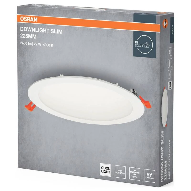 8x B-Ware OSRAM LED Deckenleuchte Downlight Einbau Slim 225 mm 22 W Weiß 4000 K 8 STÜCK