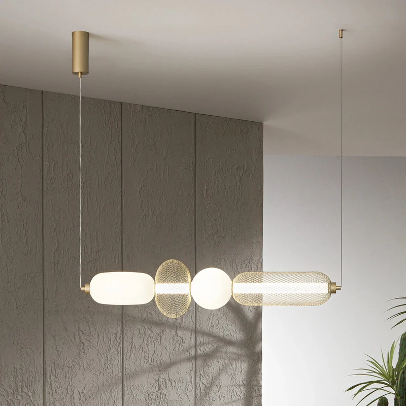 B-Ware Luce Ambiente Design Hängelampe Pendelleuchte LED Glas Metall gold weiß CCT 90cm