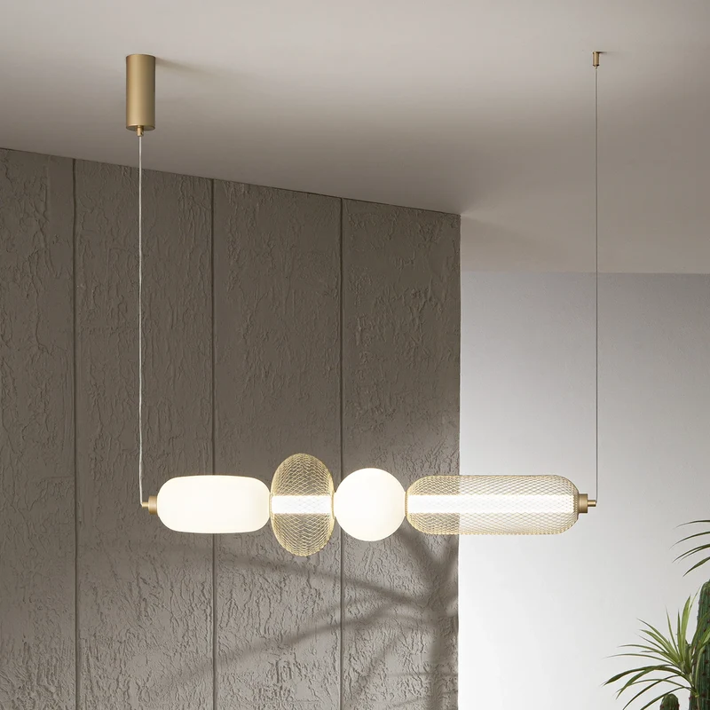 B-Ware Luce Ambiente Design Hängelampe Pendelleuchte LED Glas Metall gold weiß CCT 90cm