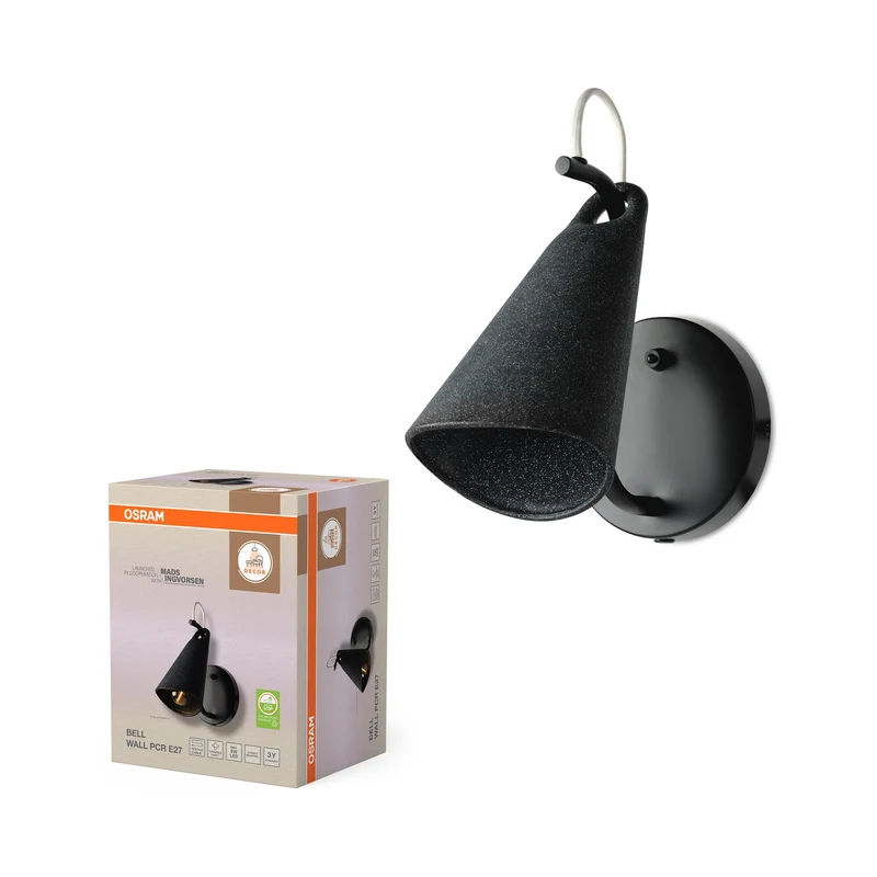 B-Ware OSRAM Wandleuchte Wandlampe Decor Bell E27 Schwarz Innenbereich