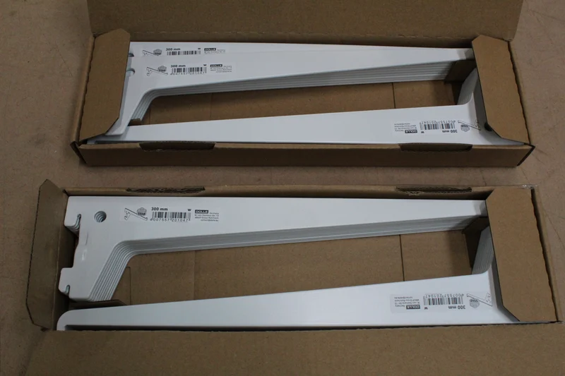 40x B-Ware Dolle Träger Regalträger Winkelbodenträger Stahl Weiß 1-reihig 300 mm 40 STÜCK