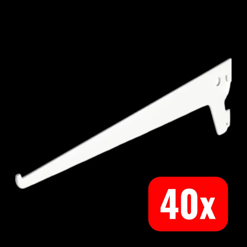 40x B-Ware Dolle Träger Regalträger Winkelbodenträger Stahl Weiß 1-reihig 300 mm 40 STÜCK
