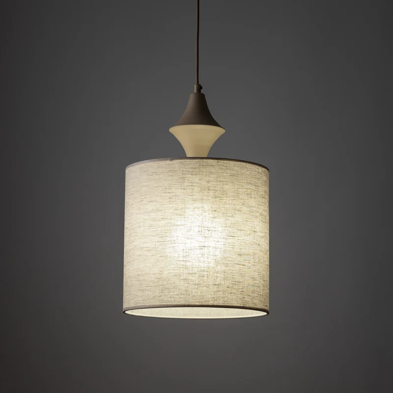 B-Ware Amura Hängeleuchte Pendelleuchte Leuchte Leinen Beige Sand Lampenschirm E27