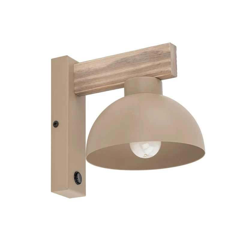 B-Ware Wandleuchte Wandlampe Oslo sandfarben Metall Leuchte Lampe Licht mit Schalter298