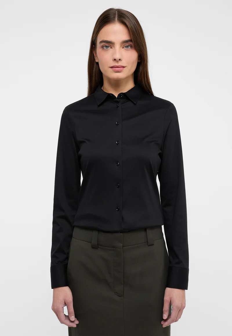 Jersey Shirt Bluse Jersey Langarm