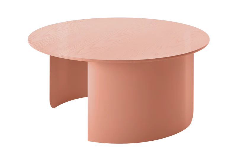 B-Ware FÉST Couchtisch Tisch Plateau Terra Ø 72 cm Wohnzimmer Metallgestell Holzfurnier