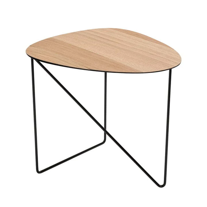 B-Ware LindDNA Curve Beistelltisch L Sofatisch Wohnzimmertisch Nachttisch Eiche Natur
