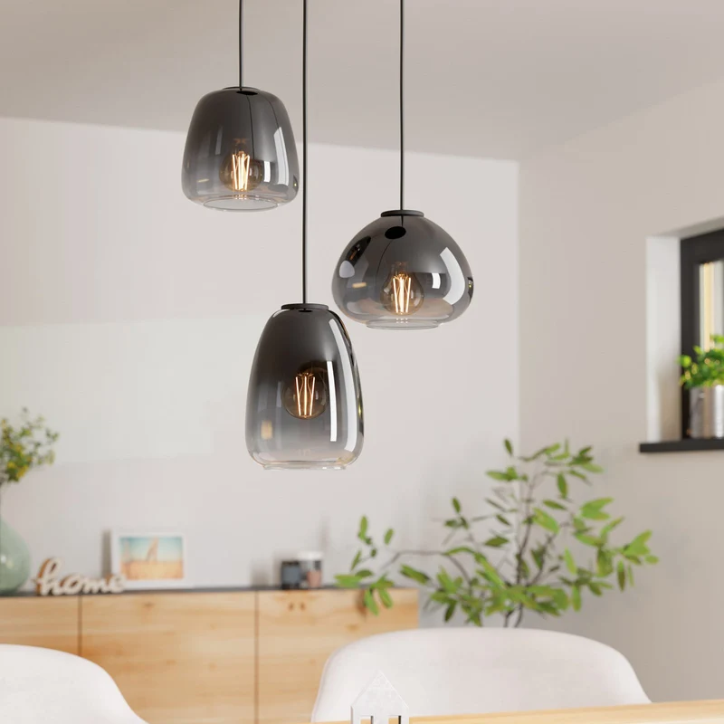 B-Ware EGLO Hängeleuchte Hängelampe Lampe Leuchte Aguilares Rauchglas 3-flammig Rond173