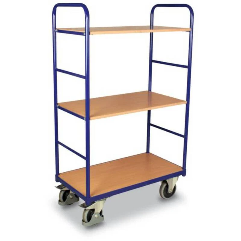 B-Ware VARIOfit Etagenwagen Transportwagen Stahl Buchedekor 3 Etagen SW-500.211