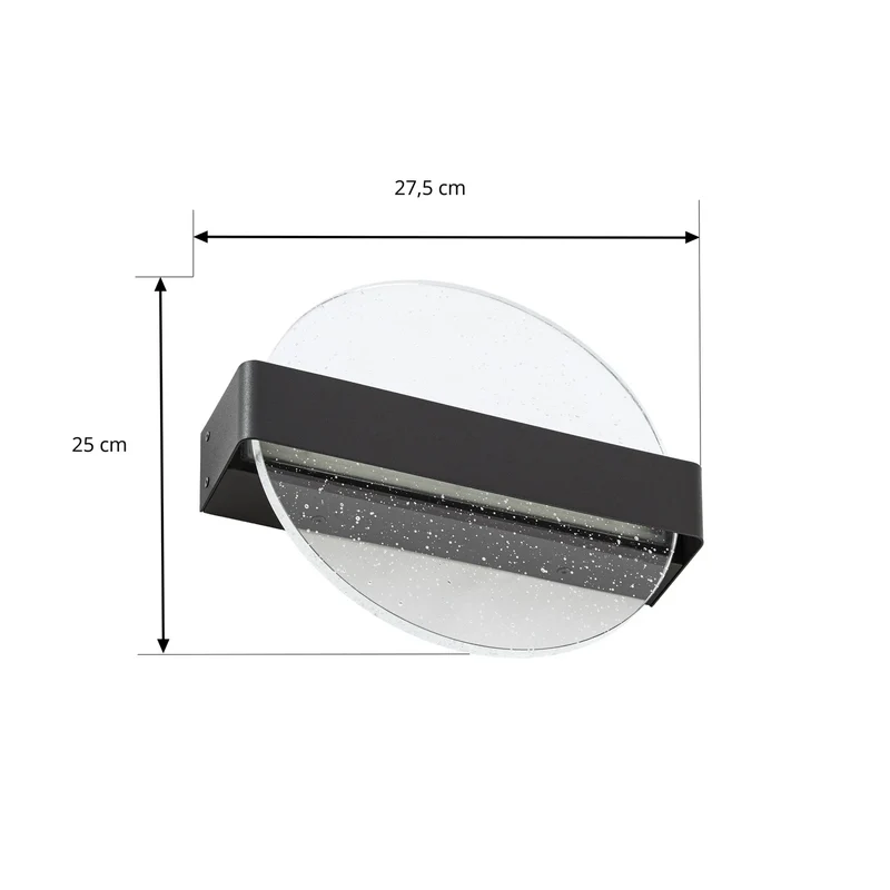 B-Ware Lucande Wandleuchte Narkelo Wandlampe LED schwarz klar CCT IP44 Außenleuchte