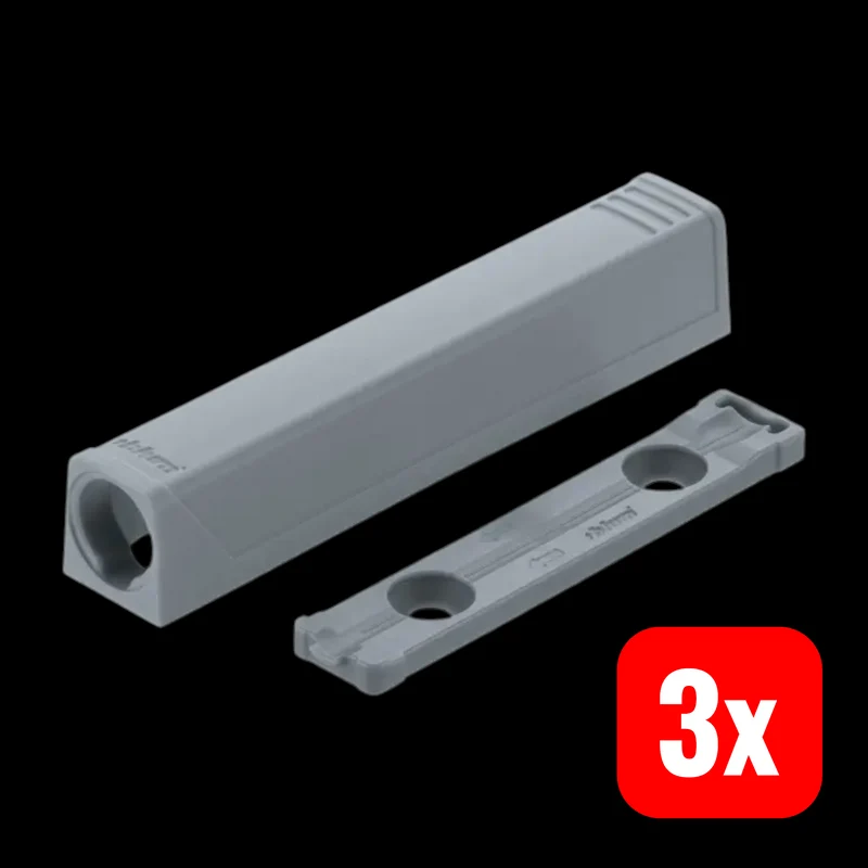 3x B-Ware Blum Adapterplatte Montageplatte Tip On Türen Kunststoff Platingrau lang 3 STÜCK