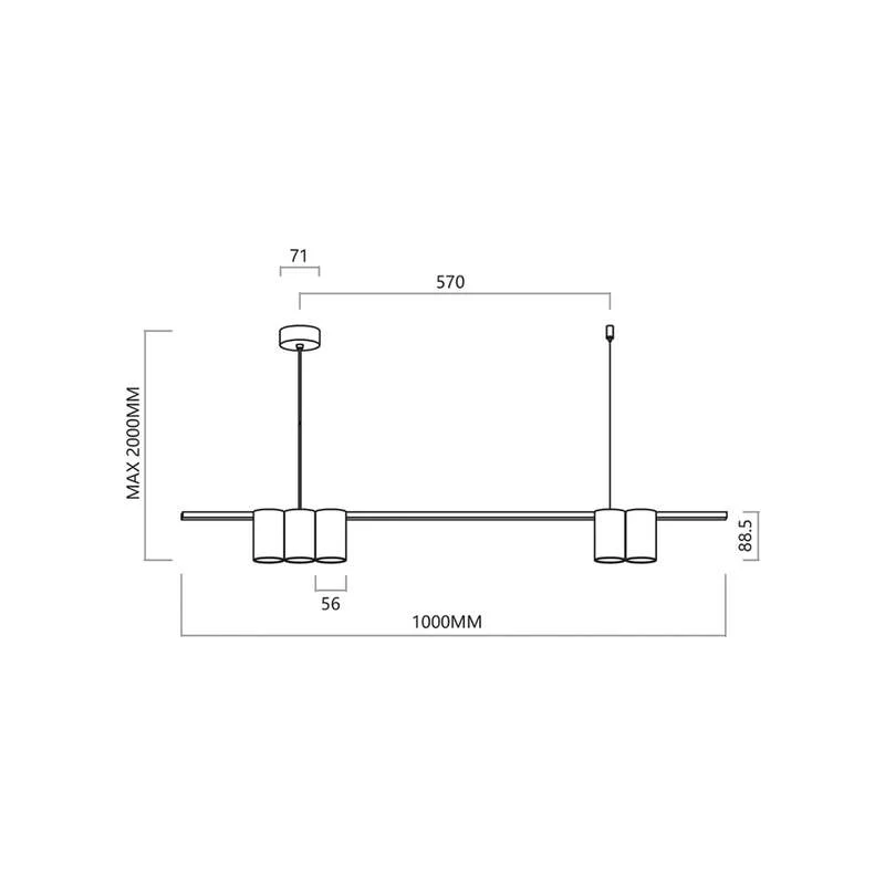 B-Ware Genesis Hängeleuchte Pendelleuchte Lampe schwarz Aluminium Wohnzimmer 100 cm