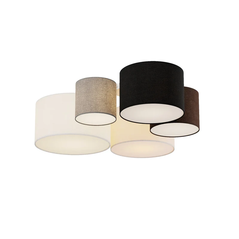 B-Ware Lindby Laurenz Deckenlampe Hängelampe 5-flmg E27 90cm braun-beige SIEHE TEXT