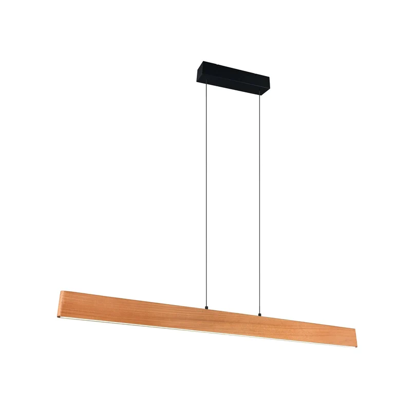 B-Ware Trio Lighting LED-Pendelleuchte Hängelampe Edgewood Holz dimmbar L150cm544