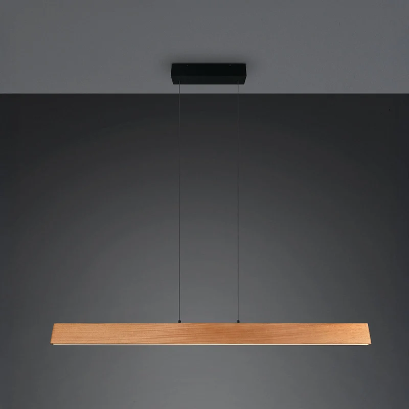 B-Ware Trio Lighting LED-Pendelleuchte Hängelampe Edgewood Holz dimmbar L150cm544