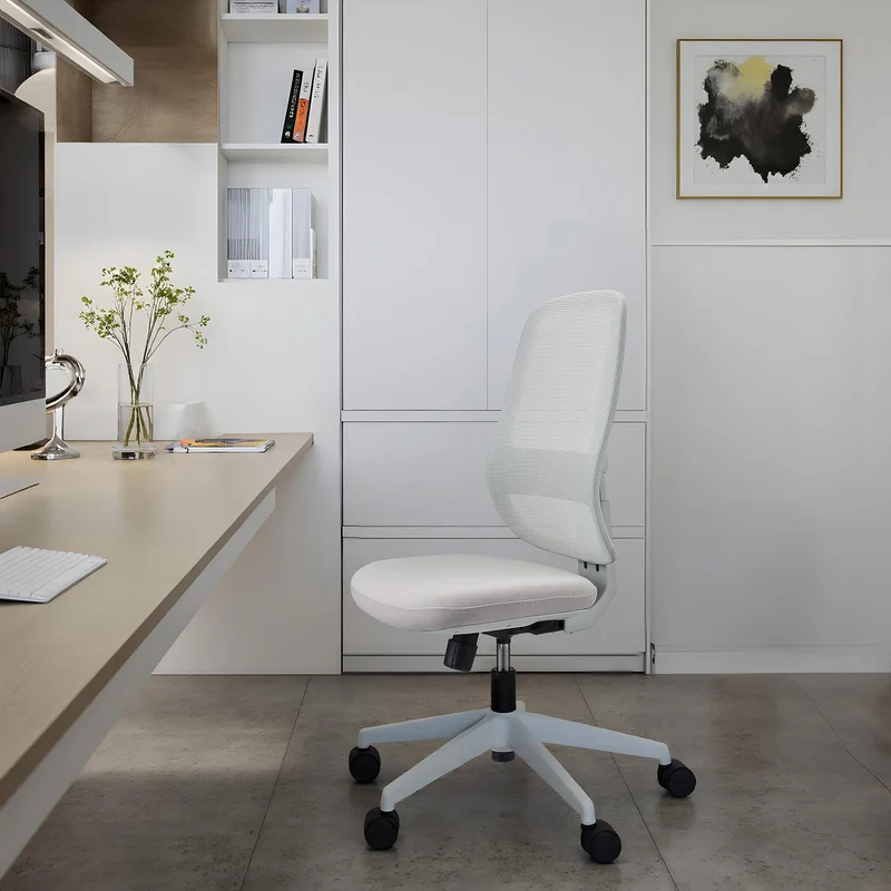 B-Ware hjh OFFICE Bürostuhl Drehstuhl Stuhl Netzstoff Weiß Minoro W Rückenlehne