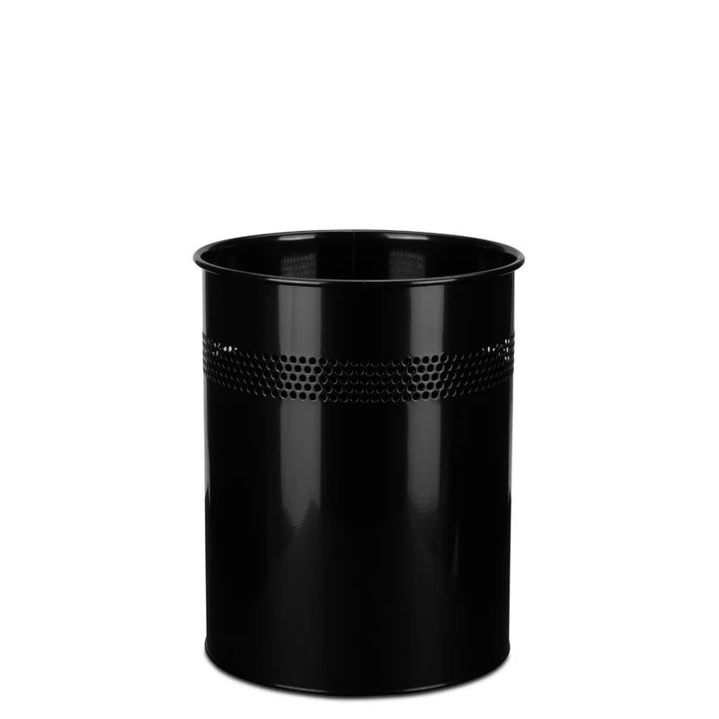 B-Ware hjh OFFICE Abfallsammler Mülleimer Papierkorb schwarz CLEAN III 15 Liter Büro