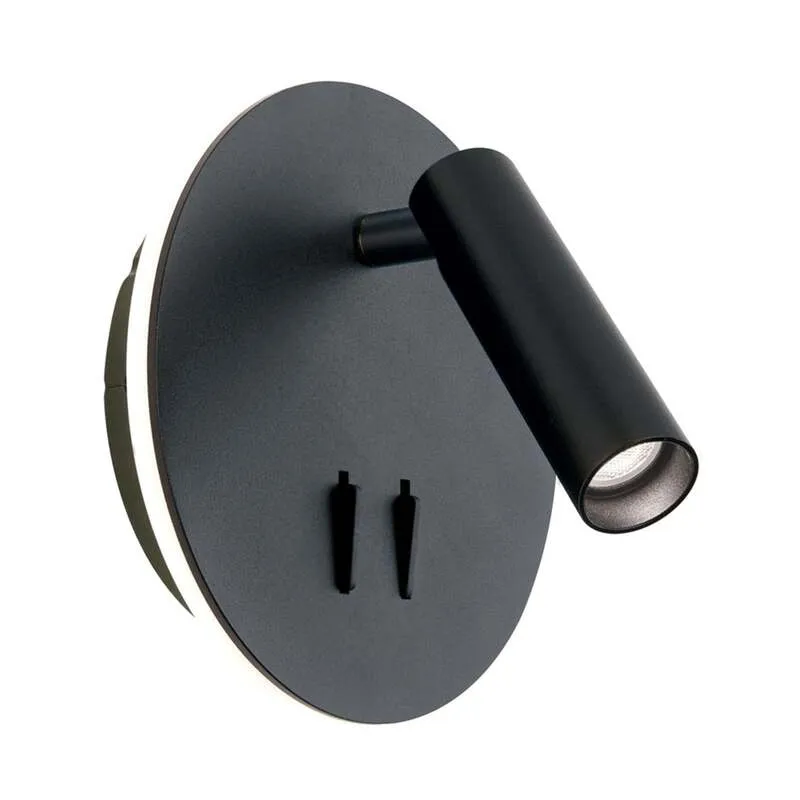 B-Ware LED-Wandleuchte Lenny mit 2 Lichtquellen schwarz Wandlampe Lampe Leuchte Spot