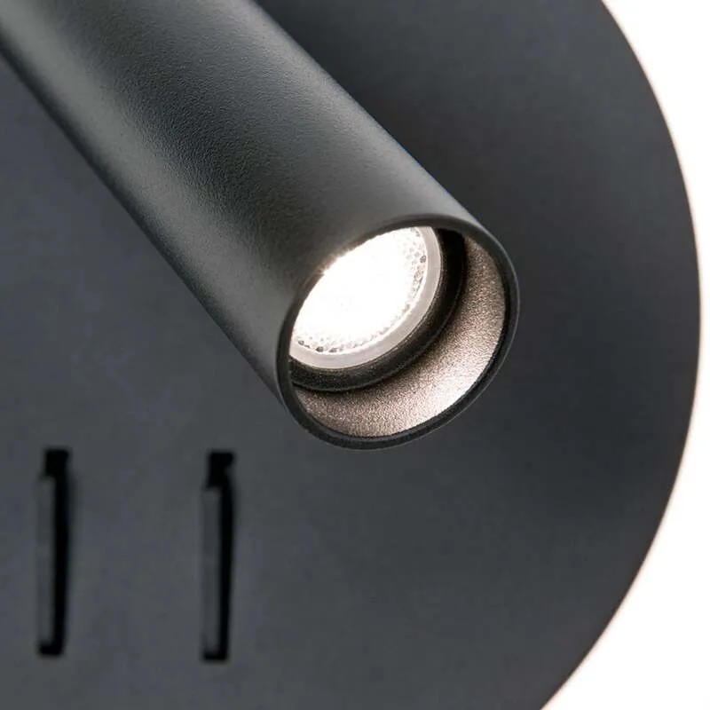B-Ware LED-Wandleuchte Lenny mit 2 Lichtquellen schwarz Wandlampe Lampe Leuchte Spot