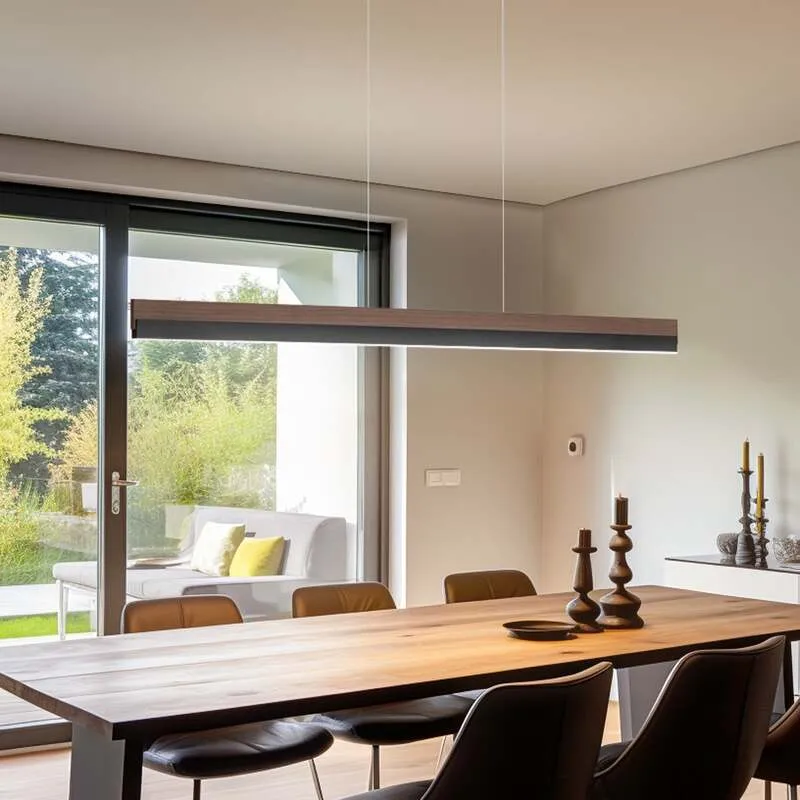 B-Ware Quitani Hängelampe Pendelleuchte LED Leuchte Keijo Nussbaum Schwarz 123 cm Lampe